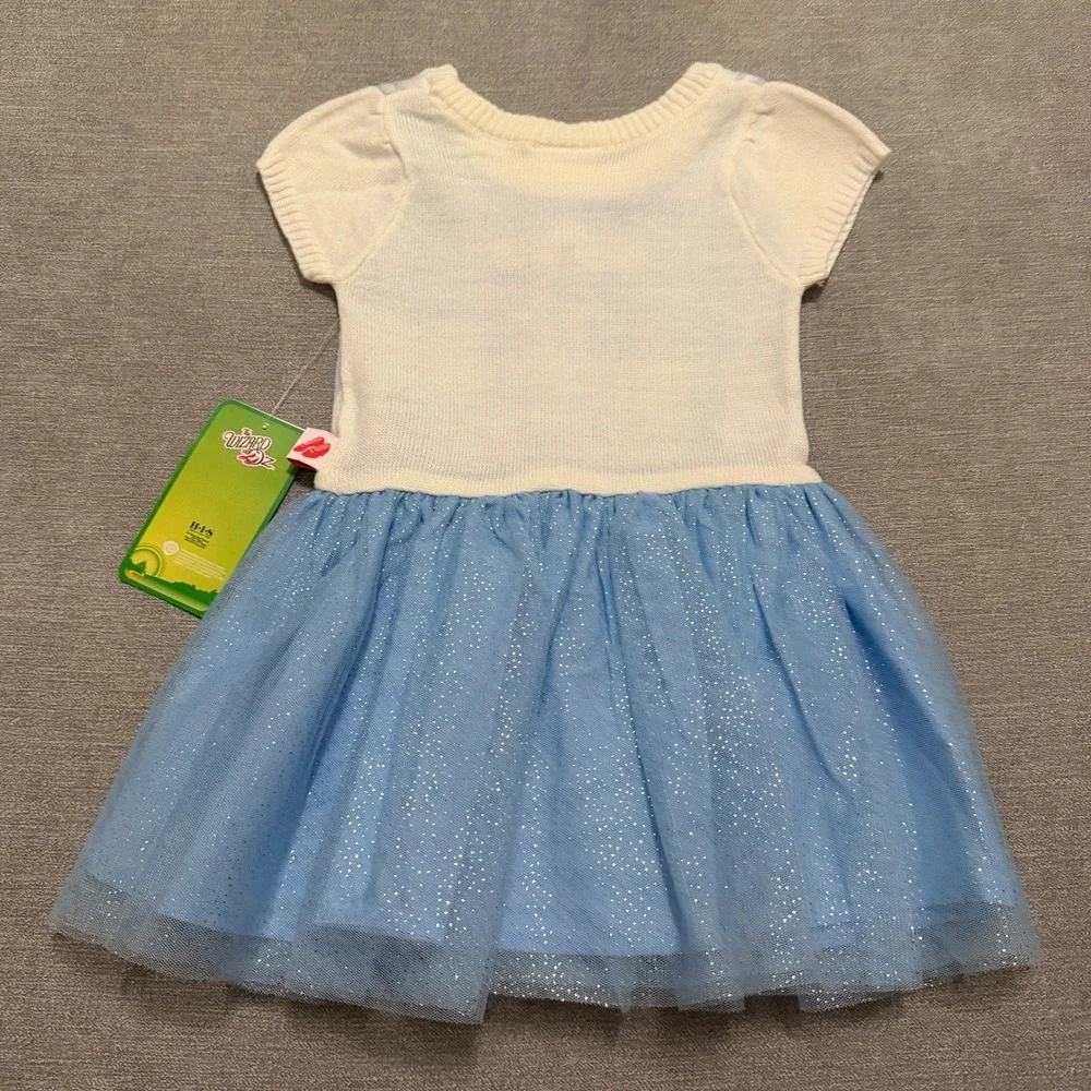 The Wizard of Oz Dorothy Costume Dress Blue Gingham Sparkle Tulle‎ Kids NWT